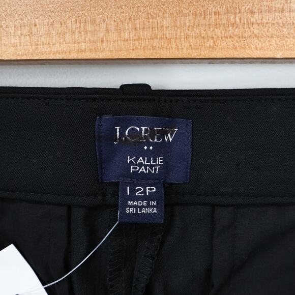 NWT J.Crew Factory Petite Kallie Straight-Leg Stretch Pant Black Size 12 Petite - Picture 9 of 11